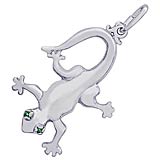 14K White Gold Gecko with Stones Charm by Rembrandt Charms