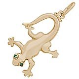 Gold Plated Gecko with Stones Charm by Rembrandt Charms
