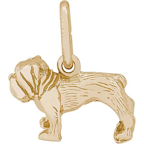 14K Gold Bulldog Accent Charm by Rembrandt Charms
