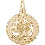 14K Gold Alberta Canada Wild Rose Charm by Rembrandt Charms
