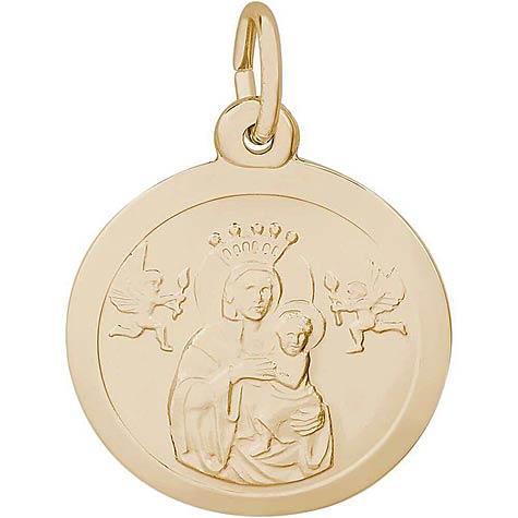 Gold Plated Madonna and Child Charm by Rembrandt Charms Gold Plated Madonna and Child Charm by Rembrandt Charms