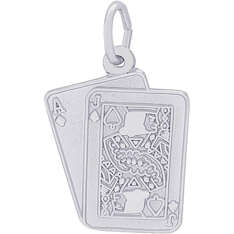 Sterling Silver Black Jack Cards Charm by Rembrandt Charms Sterling Silver Black Jack Cards Charm by Rembrandt Charms