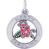 14K White Gold North Carolina Azalea Charm by Rembrandt Charms