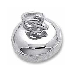 14K White Gold Curling Stone Charm by Rembrandt Charms 14K White Gold Curling Stone Charm by Rembrandt Charms