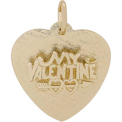 Gold Plated My Valentine Heart Charm by Rembrandt Charms