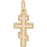 Gold Plate Orthodox Cross Charm by Rembrandt Charms