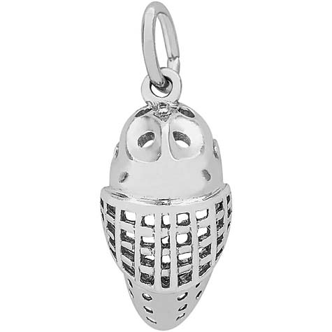 14K White Gold Hockey Goalie Mask Charm by Rembrandt Charms