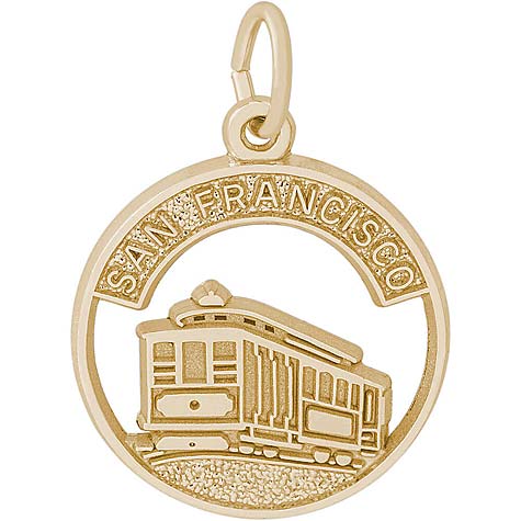 14K Gold San Francisco Cable Car Charm by Rembrandt Charms