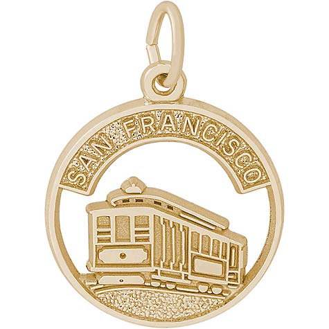 Gold Plated San Francisco Cable Car Charm by Rembrandt Charms Gold Plated San Francisco Cable Car Charm by Rembrandt Charms