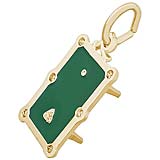 Gold Plated Pool Table Charm by Rembrandt Charms