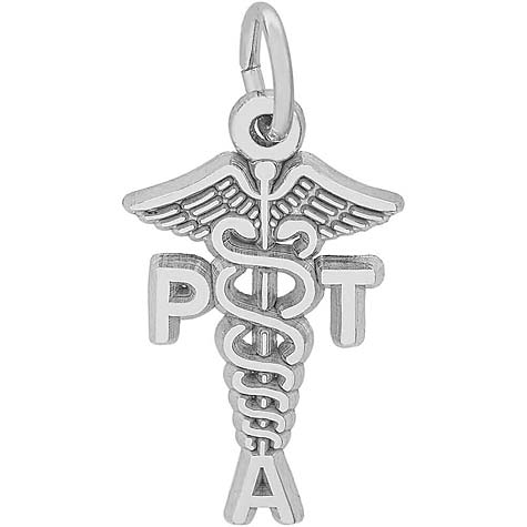 14K White Gold Physical Therapy Assistant Charm by Rembrandt Charms 14K White Gold Physical Therapy Assistant Charm by Rembrandt Charms