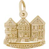 Gold Plated San Francisco Victorian Houses by Rembrandt Charms
