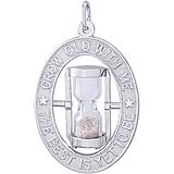 14K White Gold Grow Old With Me Hourglass by Rembrandt Charms