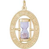 Gold Plated Grow Old With Me Hourglass by Rembrandt Charms