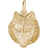 10K Gold Wolf Head Charm by Rembrandt Charms