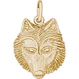 14K Gold Wolf Head Charm by Rembrandt Charms
