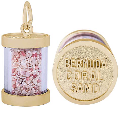 14K Gold Bermuda Is Sand Capsule Charm by Rembrandt Charms 14K Gold Bermuda Is Sand Capsule Charm by Rembrandt Charms
