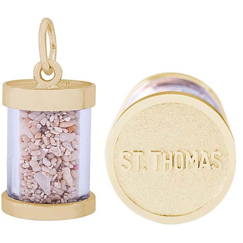 14K Gold St Thomas Is Sand Capsule Charm by Rembrandt Charms 14K Gold St Thomas Is Sand Capsule Charm by Rembrandt Charms