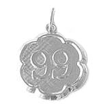 14K White Gold Any Number Disc 1-99 Charm by Rembrandt Charms
