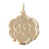 14K Gold Any Number Disc 1-99 Charm by Rembrandt Charms