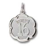Sterling Silver Sweet Sixteen Scalloped Disc by Rembrandt Charms