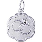 Rembrandt Wedding Rings Charm, Sterling Silver