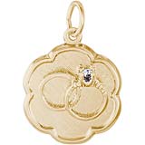 Rembrandt Wedding Rings Charm, 10K Yellow Gold