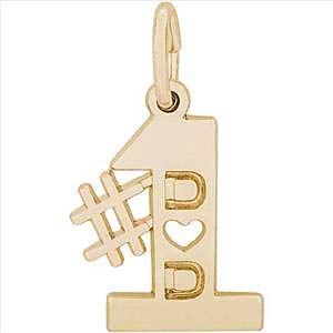 10k Gold Number One Dad Charm by Rembrandt Charms 10k Gold Number One Dad Charm by Rembrandt Charms
