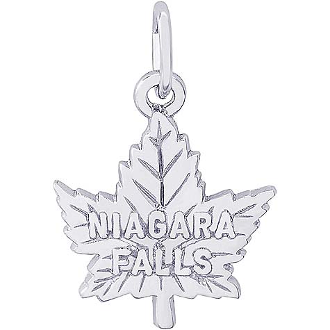 14K White Gold Niagara Falls Maple Leaf Charm by Rembrandt Charms 14K White Gold Niagara Falls Maple Leaf Charm by Rembrandt Charms