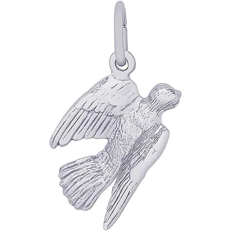 14K White Gold Dove Charm by Rembrandt Charms