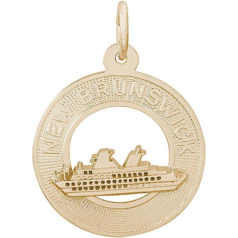 14K Gold New Brunswick Cruise Ship Charm by Rembrandt Charms