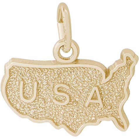 14K Gold USA Map Charm by Rembrandt Charms