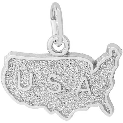 Sterling Silver USA Map Charm by Rembrandt Charms