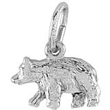 Rembrandt Black Bear Charm, 14k White Gold