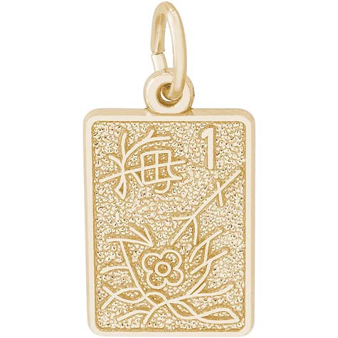 14K Gold Mahjong Tile Charm by Rembrandt Charms