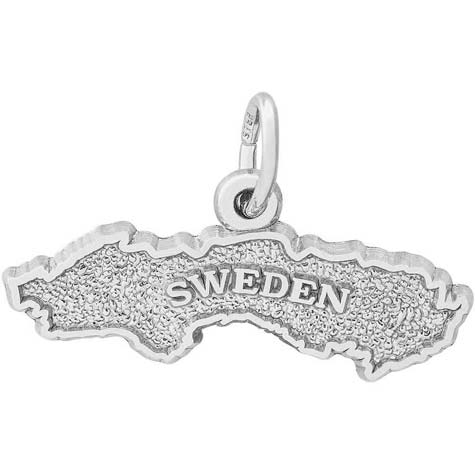 14K White Gold Sweden Charm by Rembrandt Charms 14K White Gold Sweden Charm by Rembrandt Charms