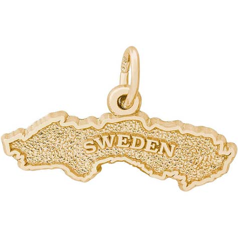 Gold Plated Sweden Charm by Rembrandt Charms Gold Plated Sweden Charm by Rembrandt Charms