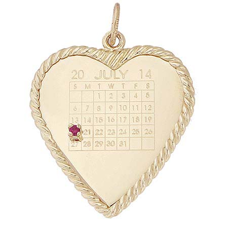 10k Gold Birthstone Heart Calendar by Rembrandt Charms 10k Gold Birthstone Heart Calendar by Rembrandt Charms