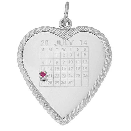 Sterling Silver Birthstone Heart Calendar by Rembrandt Charms Sterling Silver Birthstone Heart Calendar by Rembrandt Charms