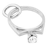 14k White Gold Engagement Ring Charm by Rembrandt Charms