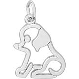 14K White Gold Flat Sitting Dog Charm by Rembrandt Charms