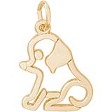 Gold Plate Flat Sitting Dog Charm by Rembrandt Charms