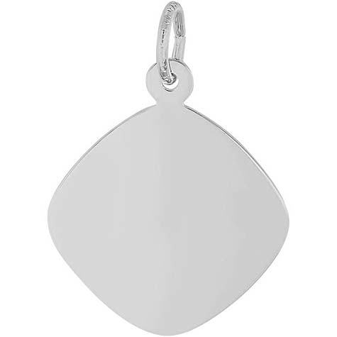 14K White Gold Medium Square Disc Charm by Rembrandt Charms