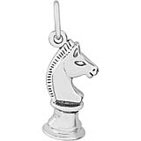 14K White Gold Knight Chess Piece Charm by Rembrandt Charms
