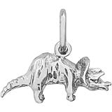14K White Gold Triceratops Charm by Rembrandt Charms
