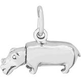 14K White Gold Hippo Charm by Rembrandt Charms