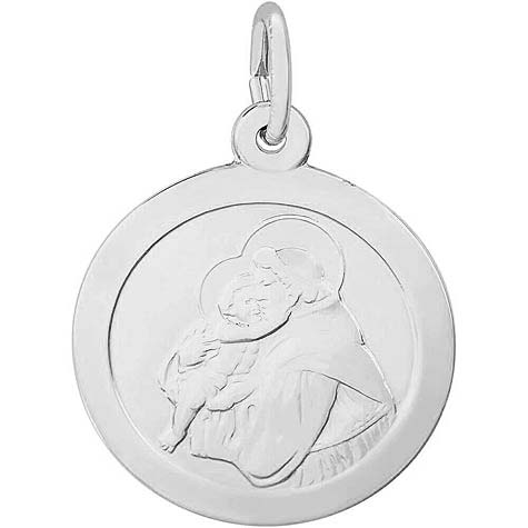 14K White Gold Saint Anthony Charm by Rembrandt Charms 14K White Gold Saint Anthony Charm by Rembrandt Charms
