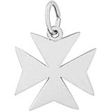14K White Gold Maltese Cross Charm by Rembrandt Charms