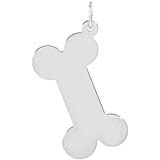 14k White Gold Dog Bone Charm by Rembrandt Charms