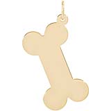 10k Gold Dog Bone Charm by Rembrandt Charms